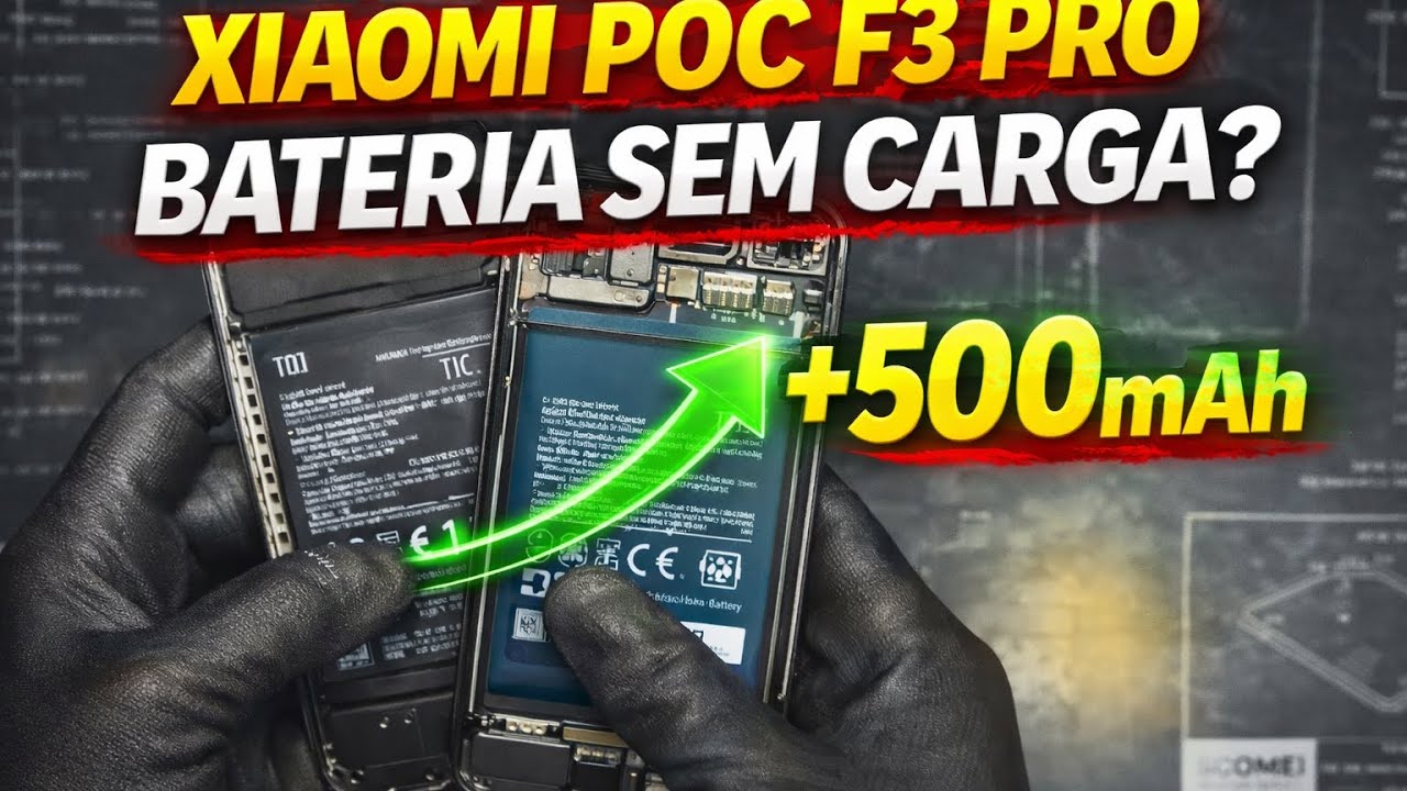 Adaptação de bateria no Xiaomi Poco F3 5G | De 4520mAH para 500mAH | + finalização do reparo 