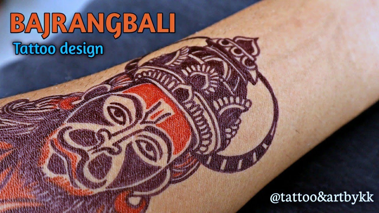 How to make BAJRANGBALI tattoo step by step