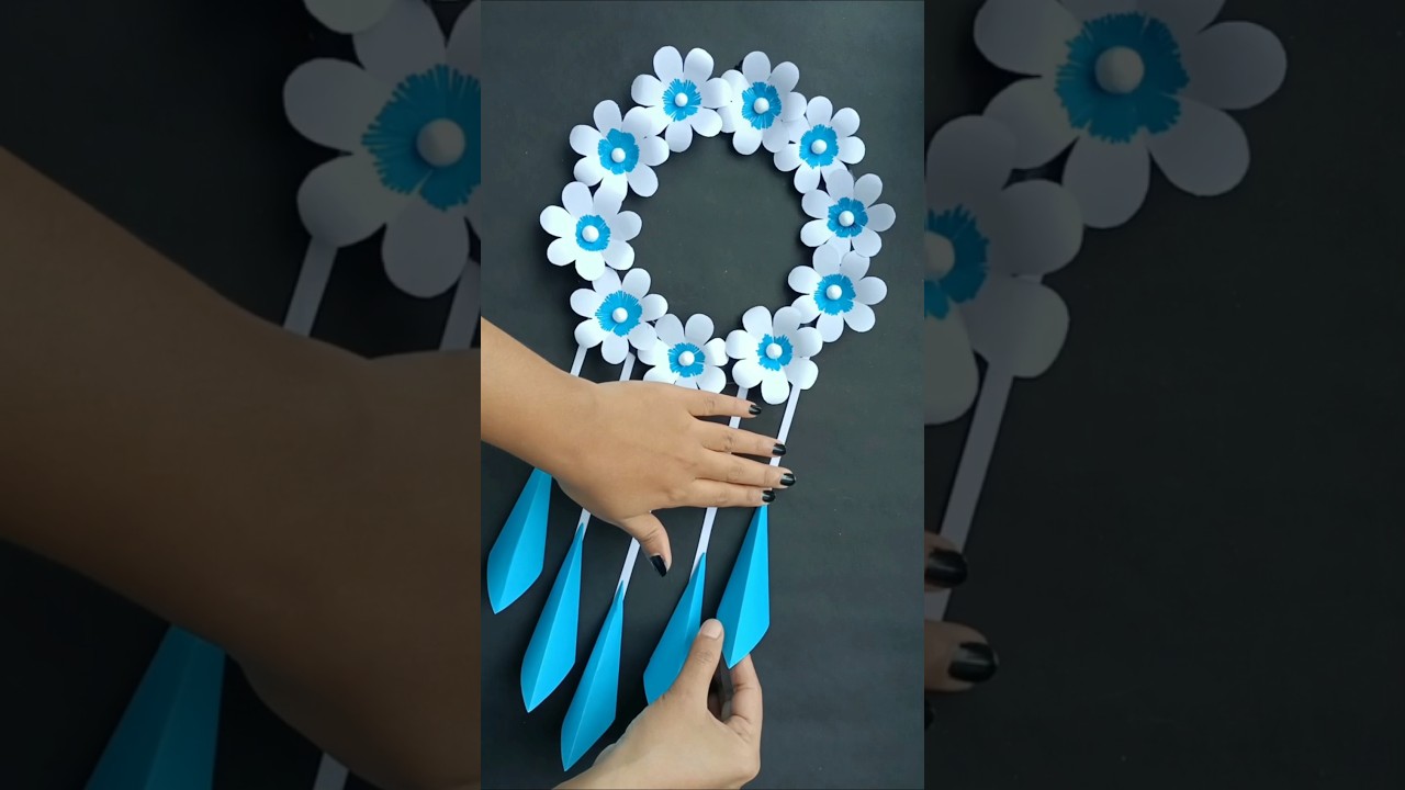 Easy Paper Wall Hanging Design || Paper Flower Wall Hanging for wall decoration #wallhanging