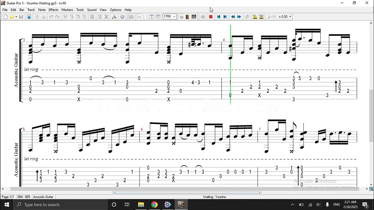 Younha - Waiting Guitar Tab (Arranged by Sandra Bae)