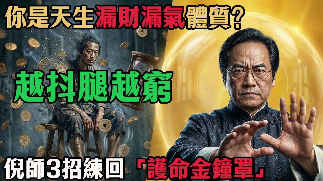 你是天生的「漏財漏氣」體質嗎？倪師教你3招，把「護命金鐘罩」徹底練回來！#倪海厦  #中醫養生  #經方  ##陽氣  #漏財體質