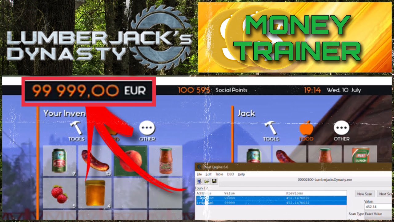 Lumberjack’s Dynasty - Cheat Engine Money Trainer