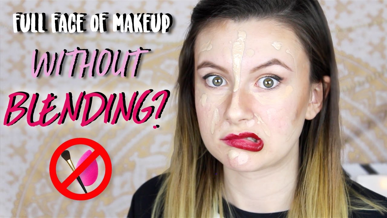 FULL FACE OF MAKEUP WITHOUT BLENDING CHALLENGE?