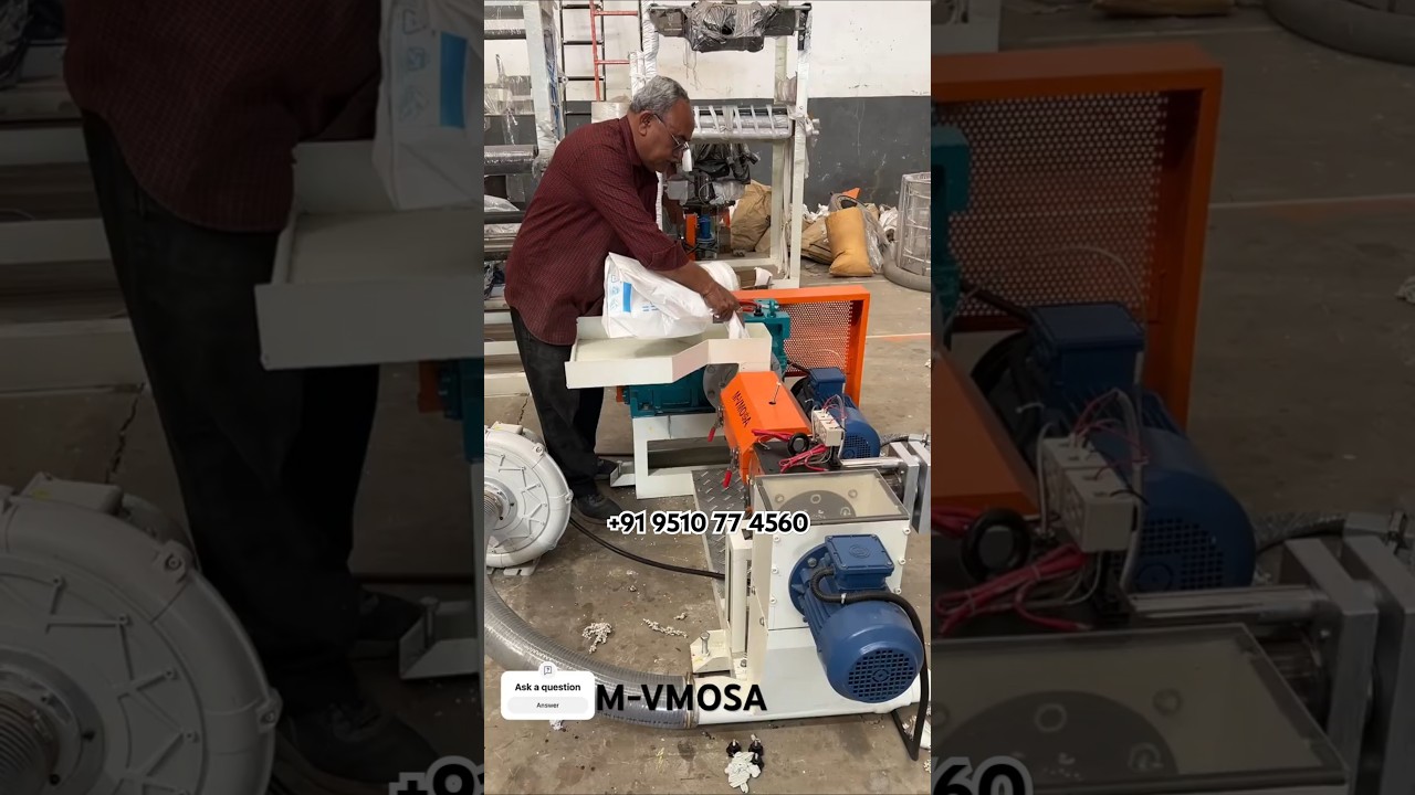 LDPE INDOTHENE  BAG RECYCLING MACHINE, AIR FACE CUTTER, DIE FACE CUTTER #plasticrecycling #machine