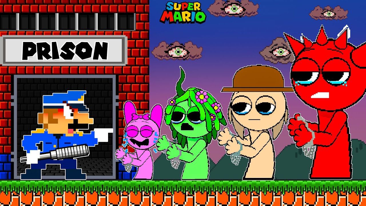 Mario Open The Prison to Lock Incredibox Sprunki Team | Game Animation