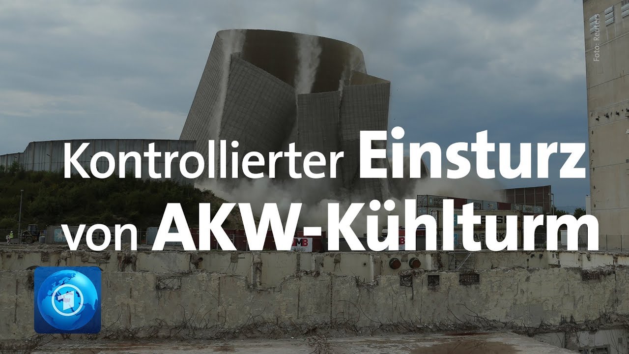 AKW Mülheim-Kärlich: Kühlturm kontrolliert zum Einsturz gebracht