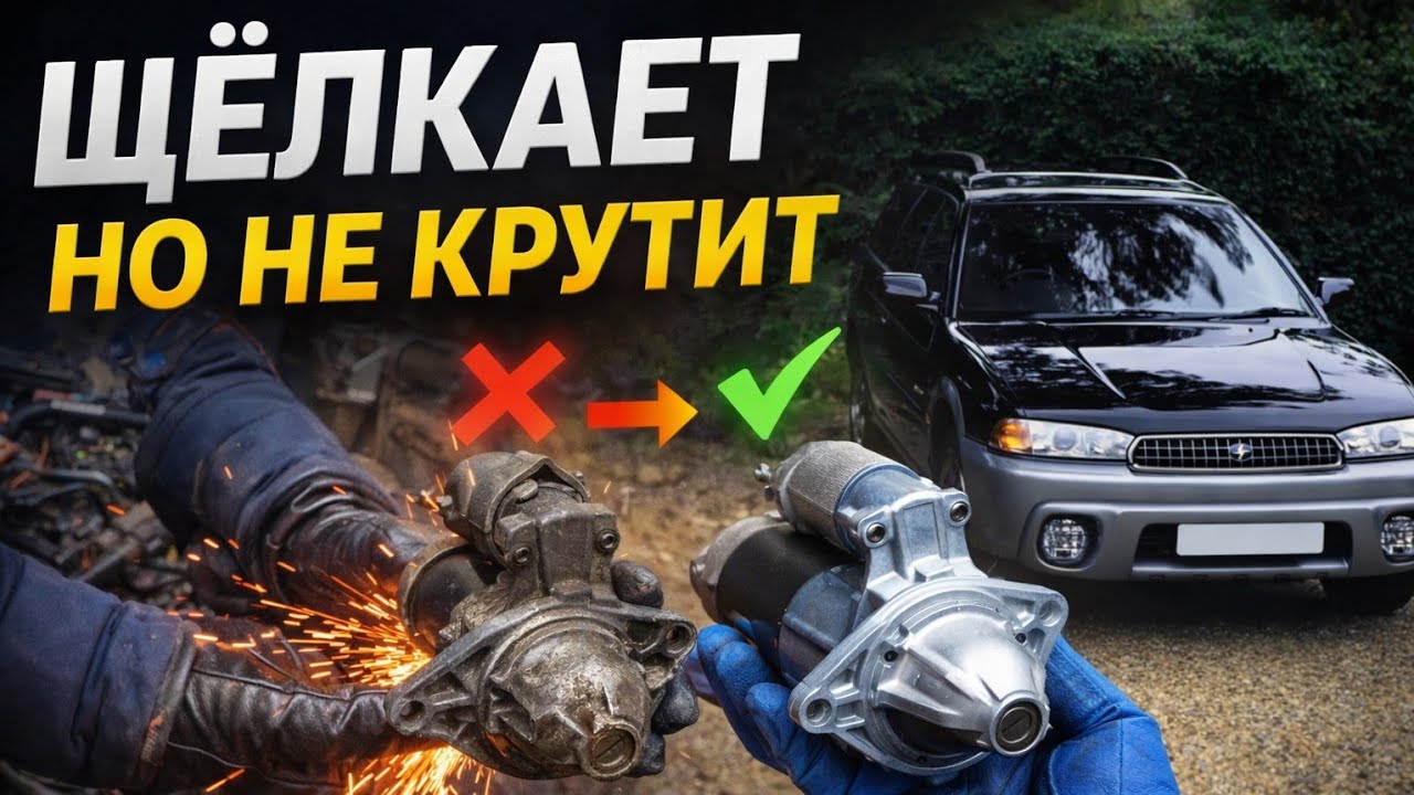 Subaru Legacy не заводится: щёлкает реле, но стартер молчит!