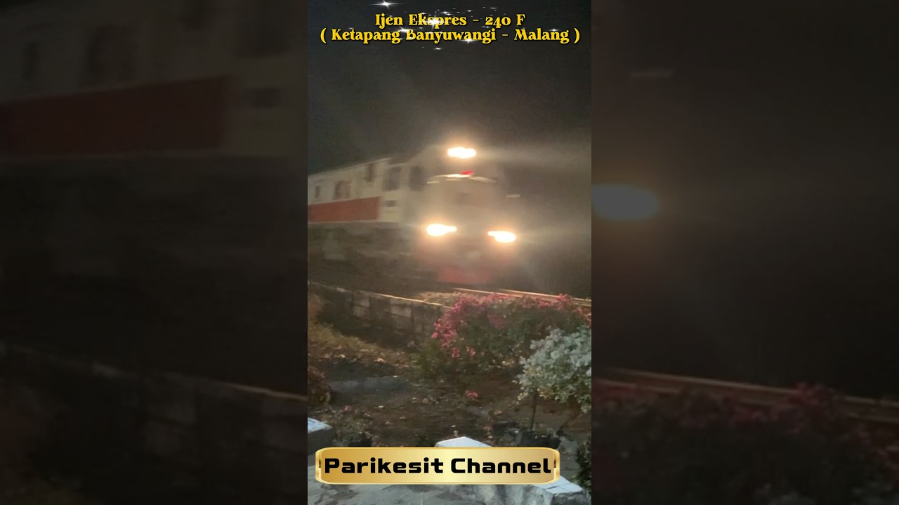 🛑 Kereta Api Ijen Ekspres melintas di palang pintu kereta api payaman giri Banyuwangi