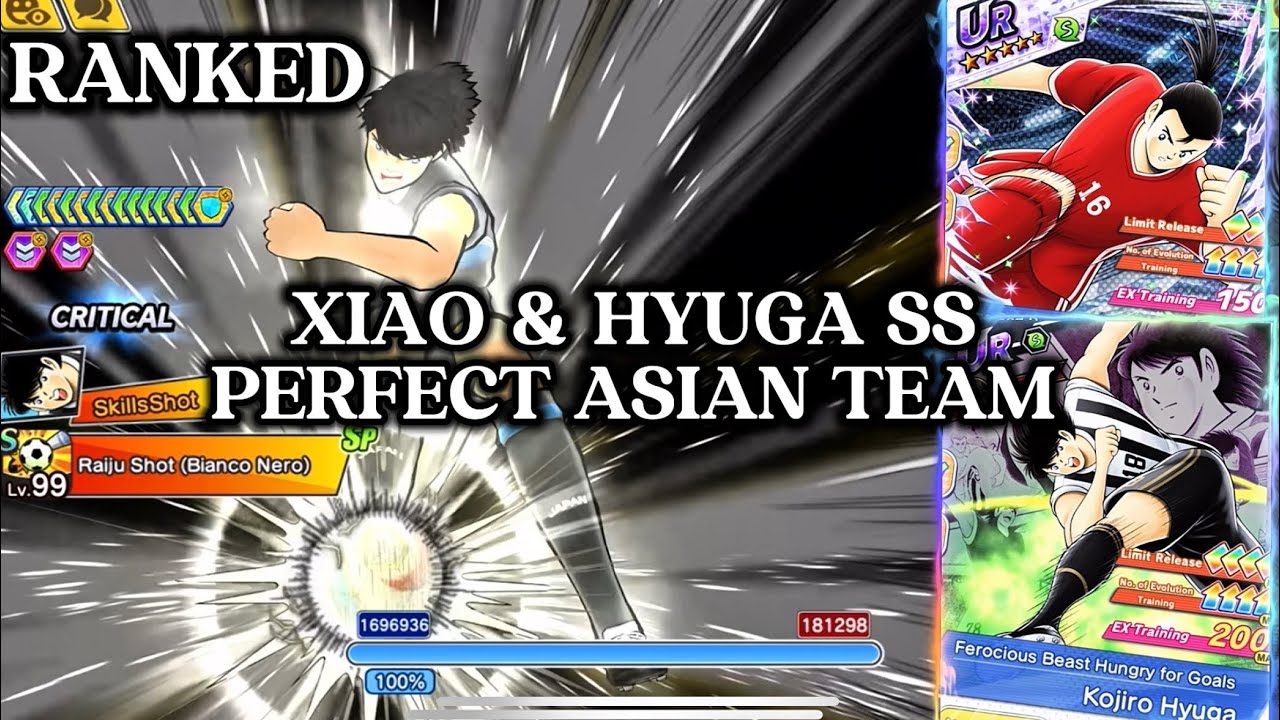 RANKED WITH NEW TEAM! COMBI XIAO & HYUGA SS! 8% INSPIRE MOMENTUM! CAPTAIN TSUBASA DREAM TEAM