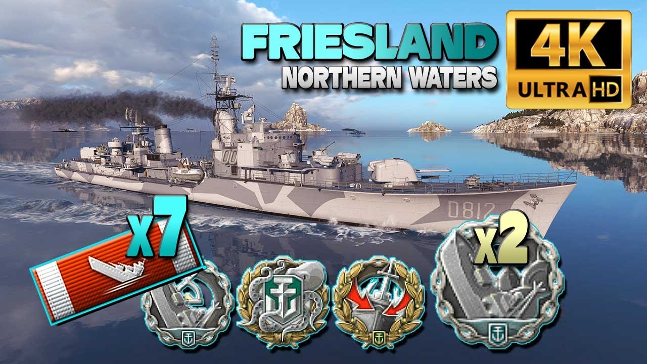 Destroyer Friesland: 7 ships destroyed - World of Warships