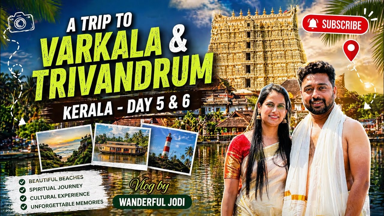 Kerala Travel Vlog - Day 5 & 6 | Alleppey Houseboat to Varkala | Sree Padmanabhaswamy Temple Darshan
