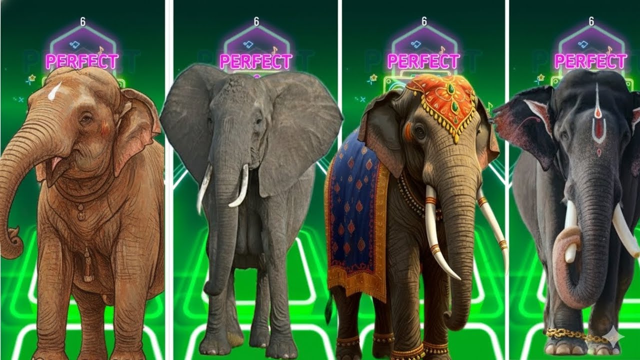 Tiles Hop - Elephant 🆚 Mammoth 🆚 Funny Elephant 🆚 Elephant 🎶 Tiles Hop EDM Rush