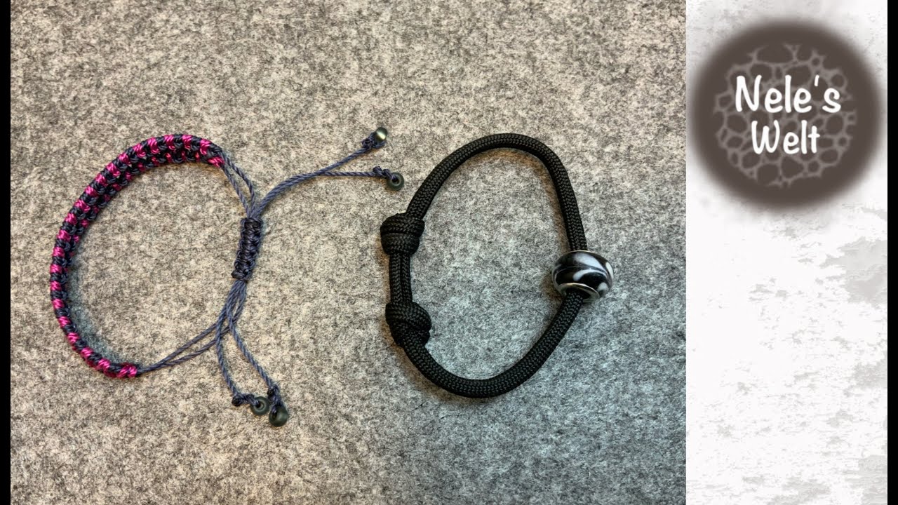 Verschluss Armband, Schiebeknoten, verstellbarer Verschluss, Cobra Knoten, DIY Anleitung by NeleC.