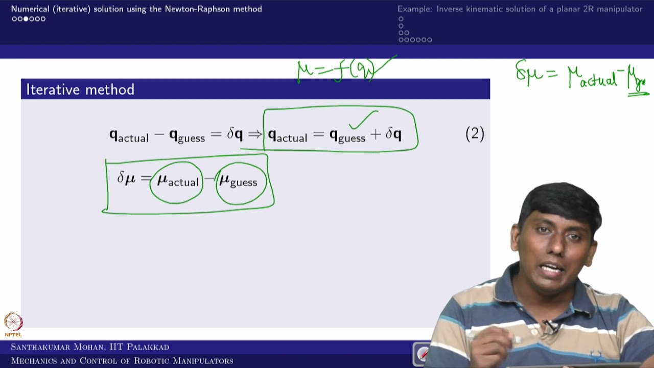 Lecture 16 - Inverse kinematic solution based on numerical methods