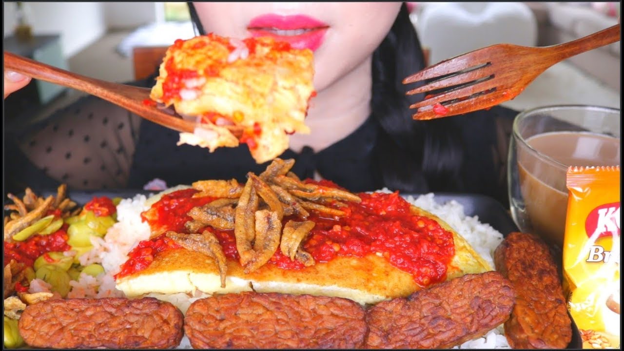 ASMR PETAI/PETE EGG SAMBAL TEMPEH RICE | NASI PETE TELUR | KOPIKO | EATING SOUNDS NO TALKING