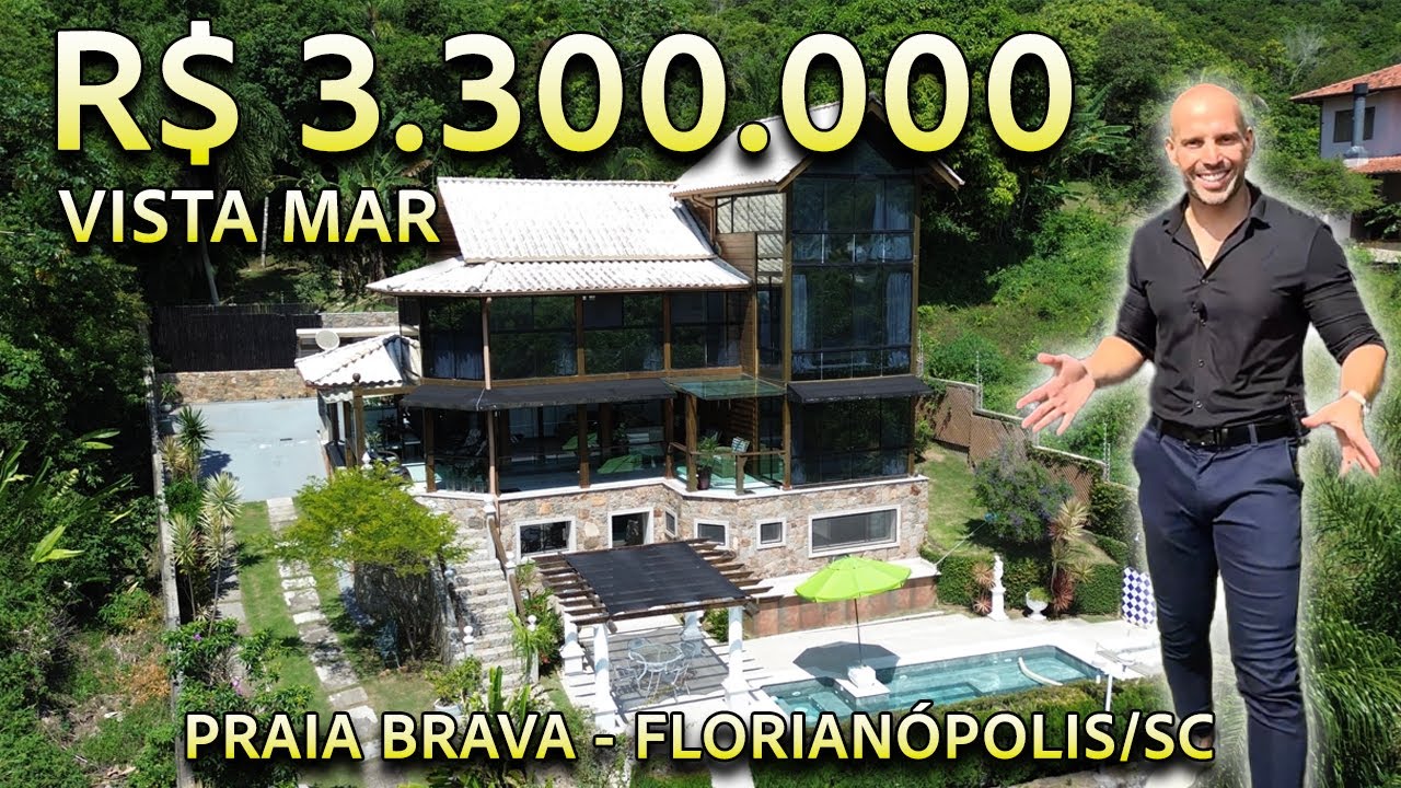 CASA 4 SUÍTES COM VISTA PARA O MAR, MOBILIADA NA PRAIA BRAVA, FLORIANÓPOLIS/SC