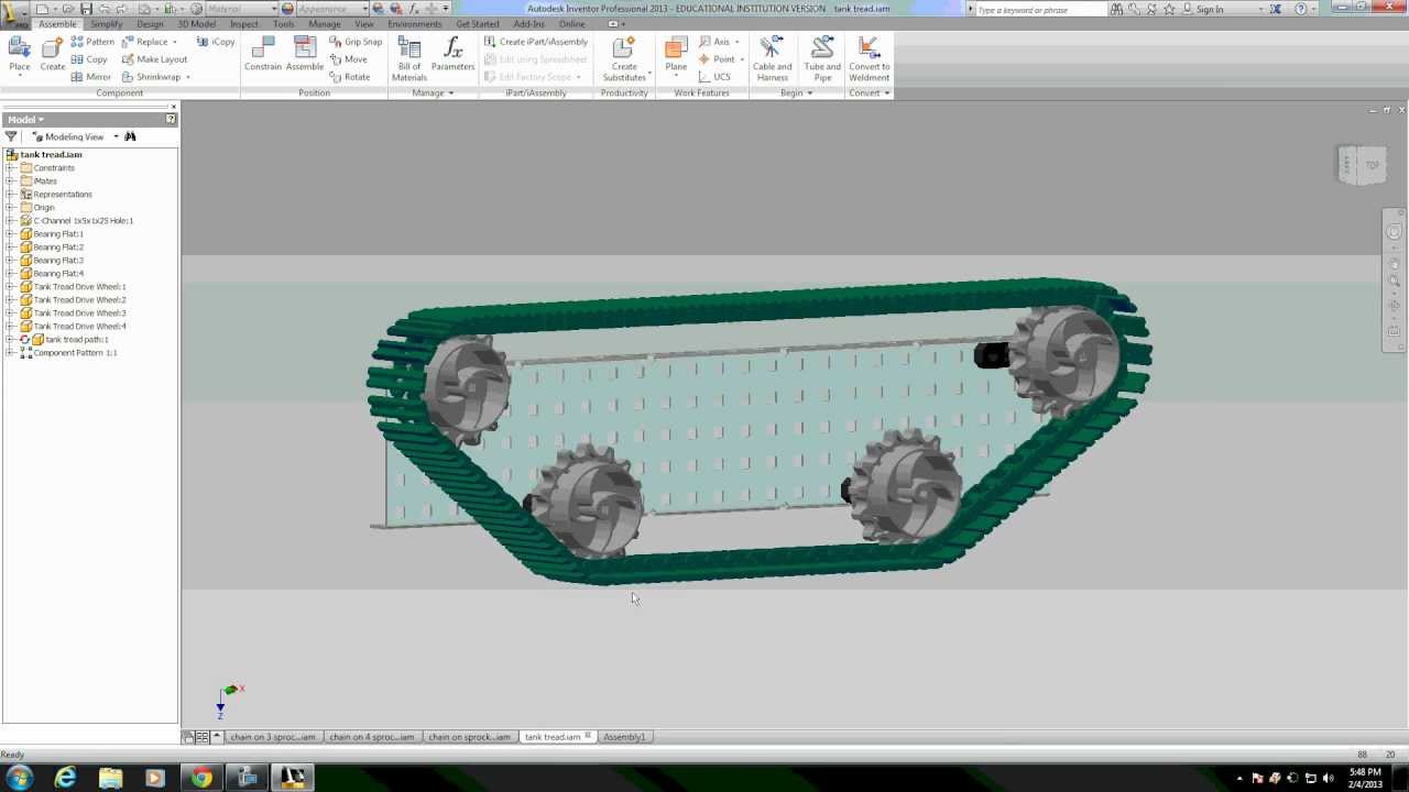 VEX Chain Constraints in Autodesk Inventor