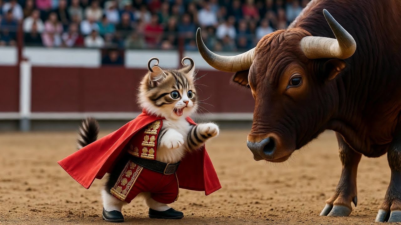 Meow Extreme - Viral Video! Kitten Turns Into a Matador!