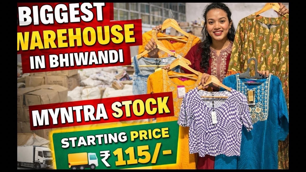 BIGGEST BRANDED WAREHOUSE IN BHIWANDI || MYNTRA STOCKLOT || SURPLUS FACTORY || MUMBAI WHOLESALE 