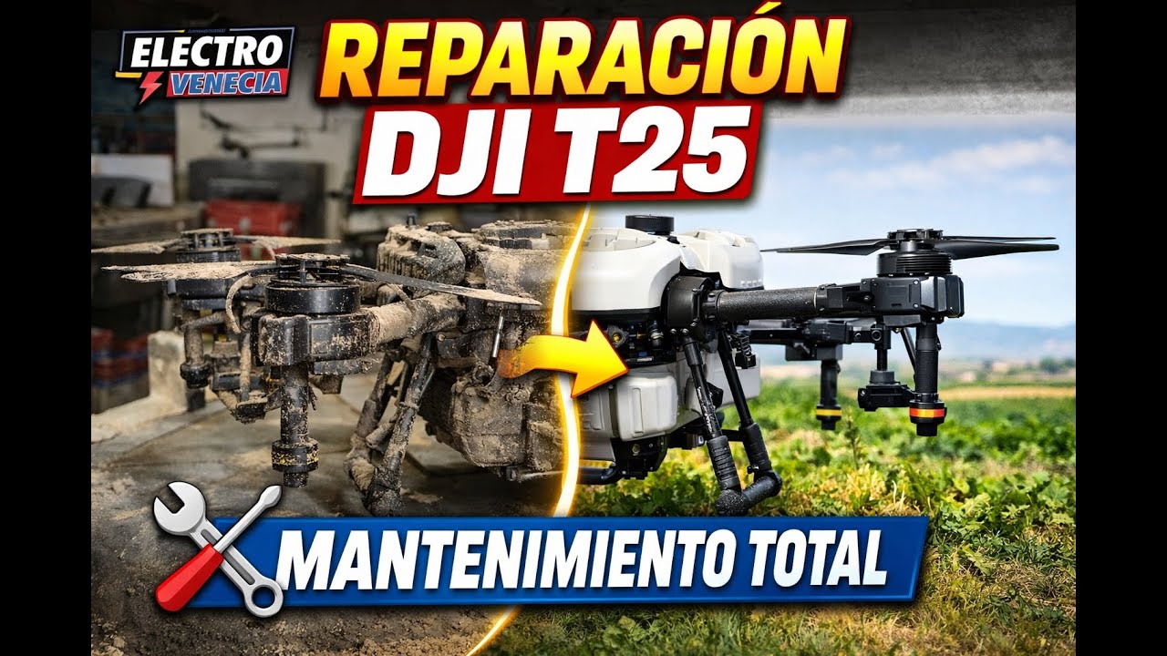 DJI Agras T25 🔧 Reparaci&oacute;n Profesional y Mantenimiento Total | Gu&iacute;a Real con Electro Venecia