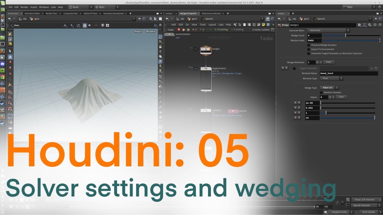 Houdini Vellum 05:  Solver settings and wedging