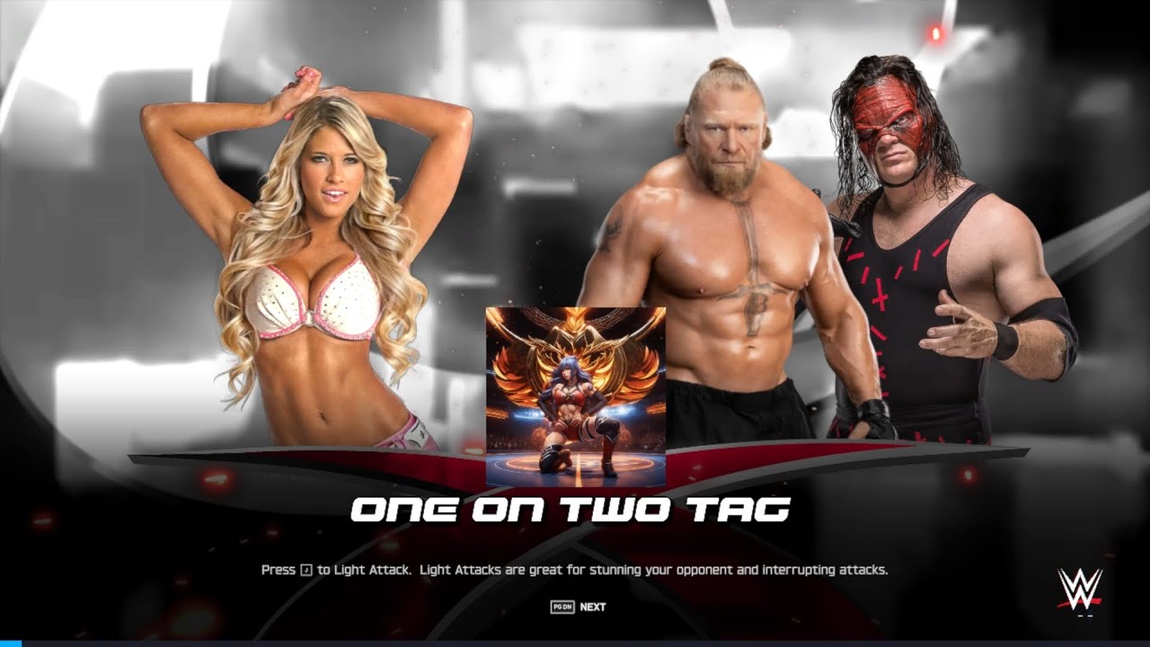 #wwe2k25 | Межгендерный матч с гандикапом | Келли Келли против Брока Леснара и Кейна | Запрос