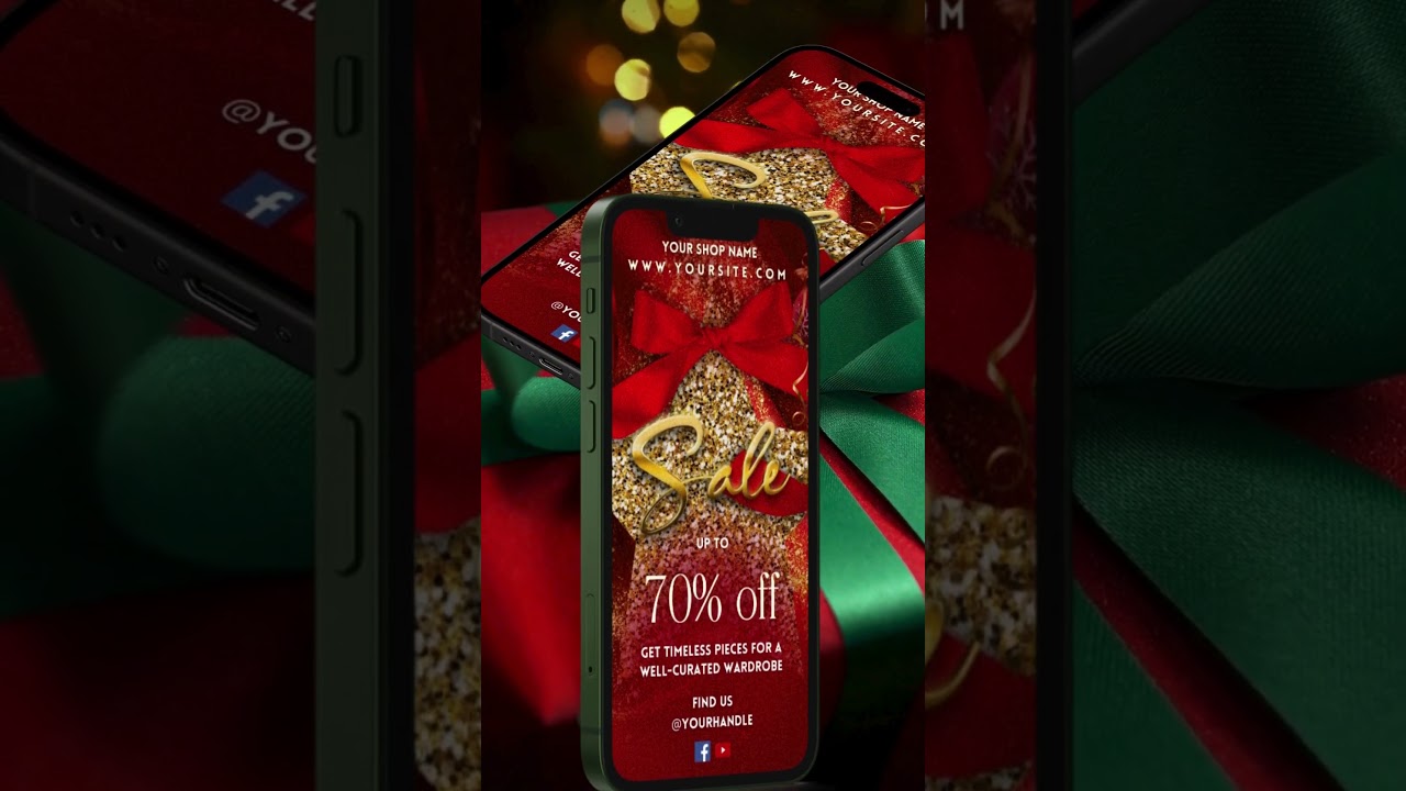 Christmas Sale Advertisement Design Canva Template