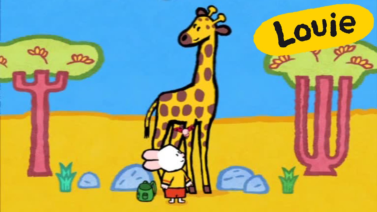Louie, draw me a giraffe | Learn to draw cartoon for kids