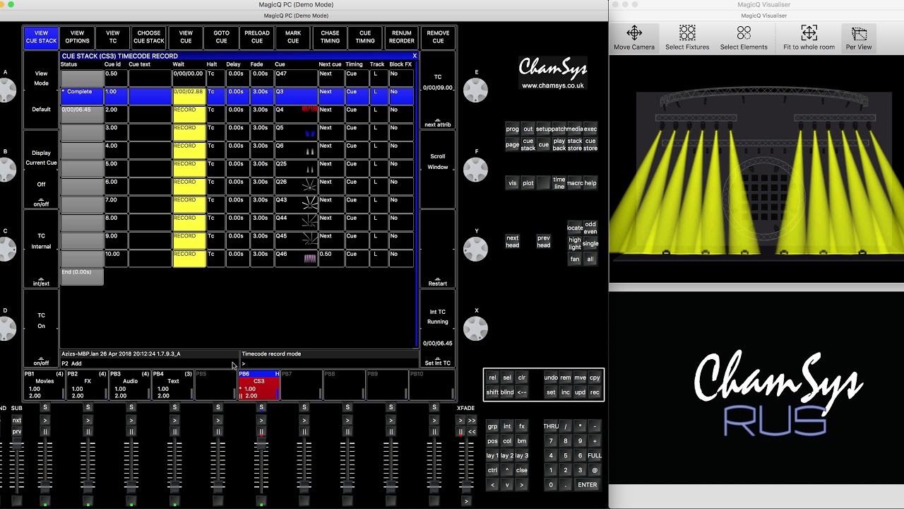 Урок 13.1 Timecode. Метод первый - Таймкод на CueStack
