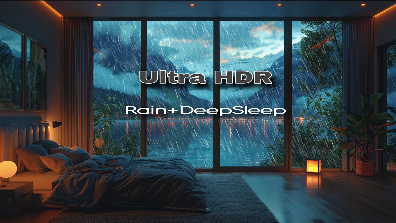 Rain Sound For Quick Nap - Instant Sleep Under 30 min HDR ULTRA View For Sleeping - Continuous Rain
