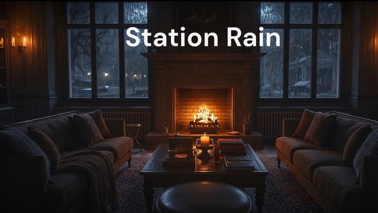 Train Station Rain | Soft Ambient Platform Rain for Sleep | 2 Hours