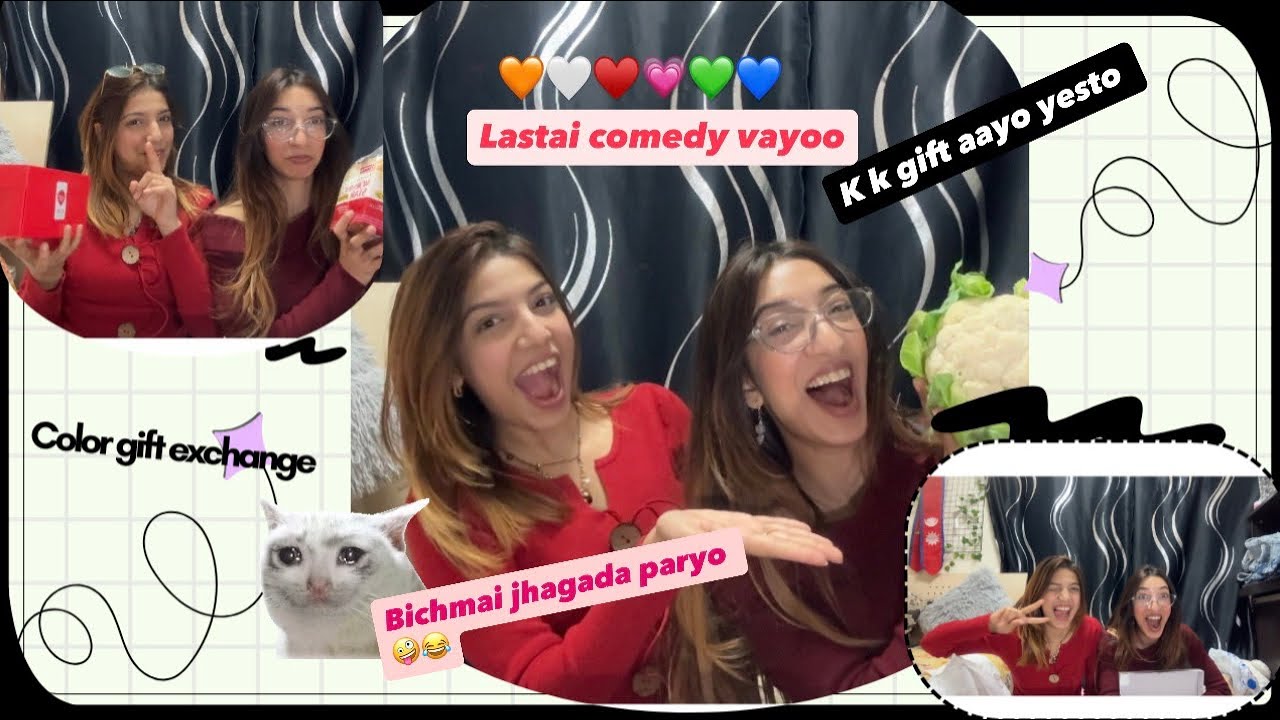 Color gift exchange challenge went wrong bich mai jhagada , aauta color lyanai birse paxi 😂♥️