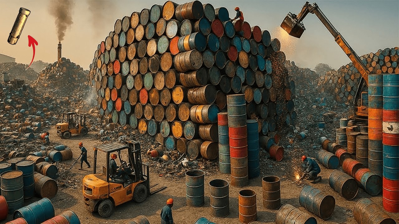 Amazing Process of Old Oil Drum Recycling to make New Rawal Bolts