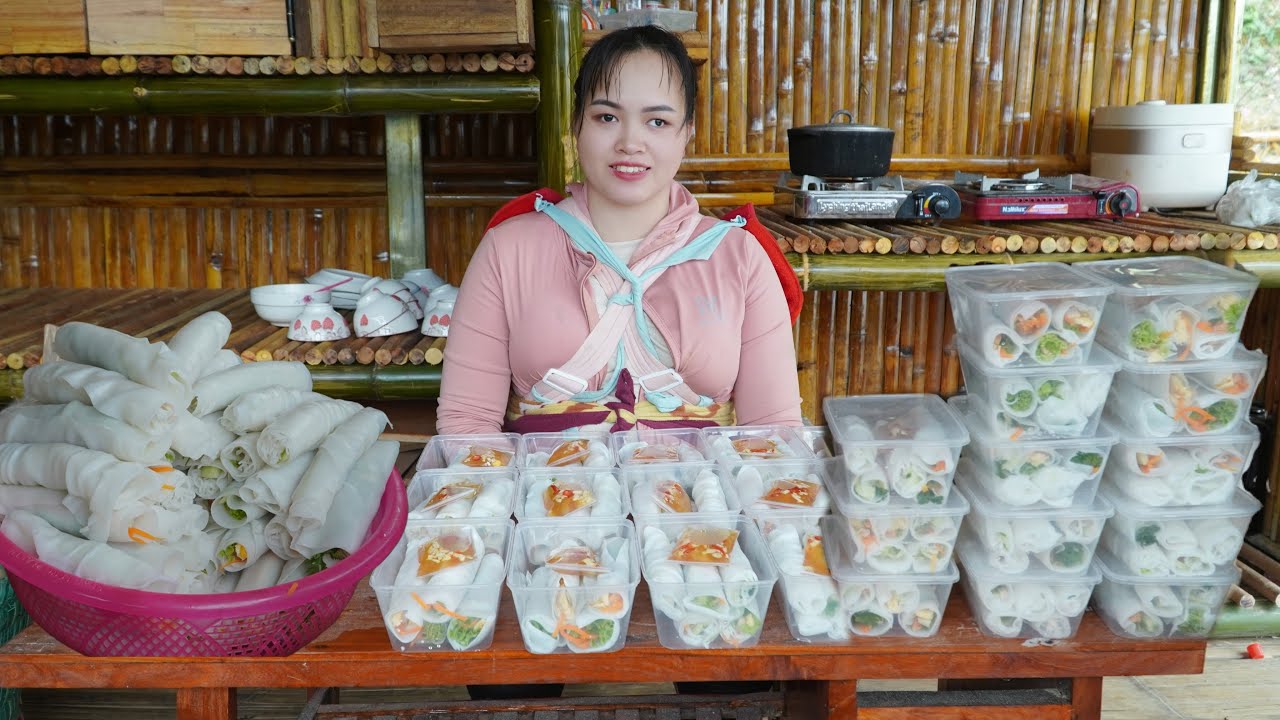 How to make delicious rice rolls and sell them to earn money to raise my daughter