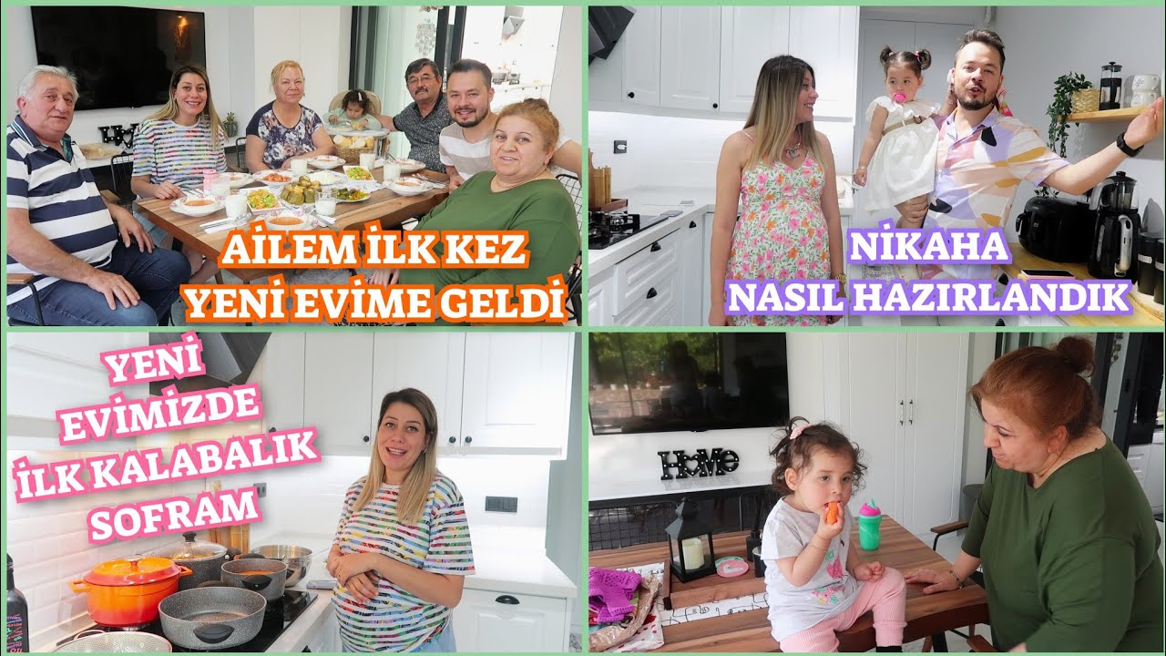 YENİ EVİMİZE AİLEMİN İLK ZİYARETİ🏡KALABALIK SOFRAM NELER HAZIRLADIM♥️NİKAH VLOG