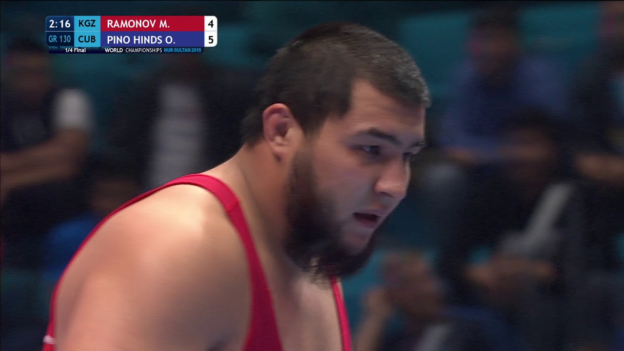1/4 GR - 130 kg: M. RAMONOV (KGZ) v. O. PINO HINDS (CUB)