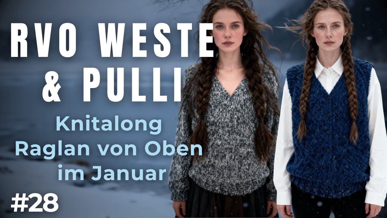 🖤 Raglan-Von-Oben Pulli + Weste stricken - Unser Januar Knitalong  - Top Down nahtlos