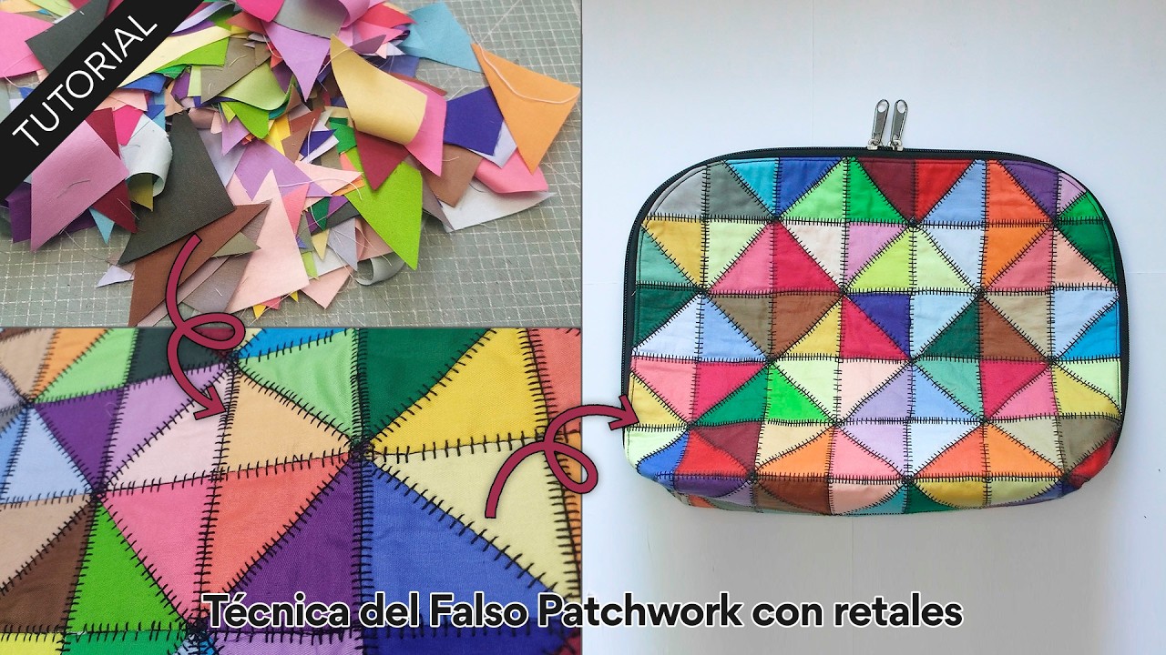 Técnica del Falso Patchwork con retales 🤯 Hacemos un neceser adaptable a cualquier medida 😍