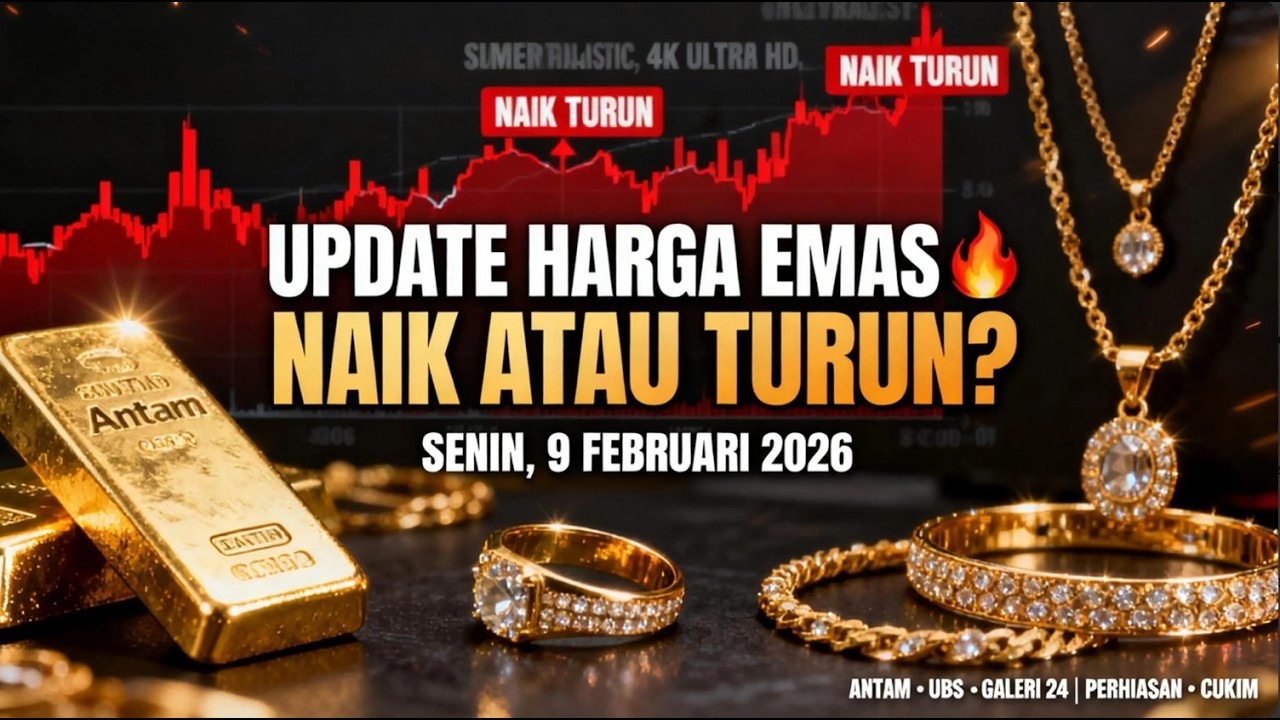HARGA EMAS HARI INI SENIN 9 FEBRUARI 2026 🔥 Update Lengkap Antam, UBS, Galeri24 & Perhiasan