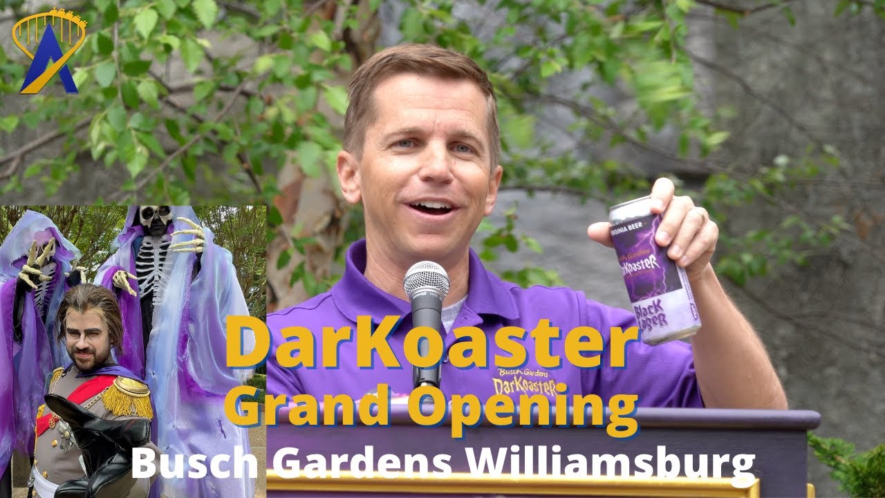 Full Opening Ceremony for DarKoaster Roller Coaster at Busch Gardens Virginia