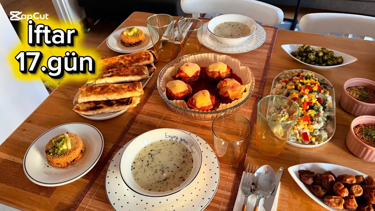 🕌İFTAR 17.GÜN MENÜSÜ😍😇 RAMAZAN MENÜLERİ TERBİYELİ TAVUK ÇORBA KÖFTE PAÇANGA BÖREĞİ BROKOLİ SALATA 
