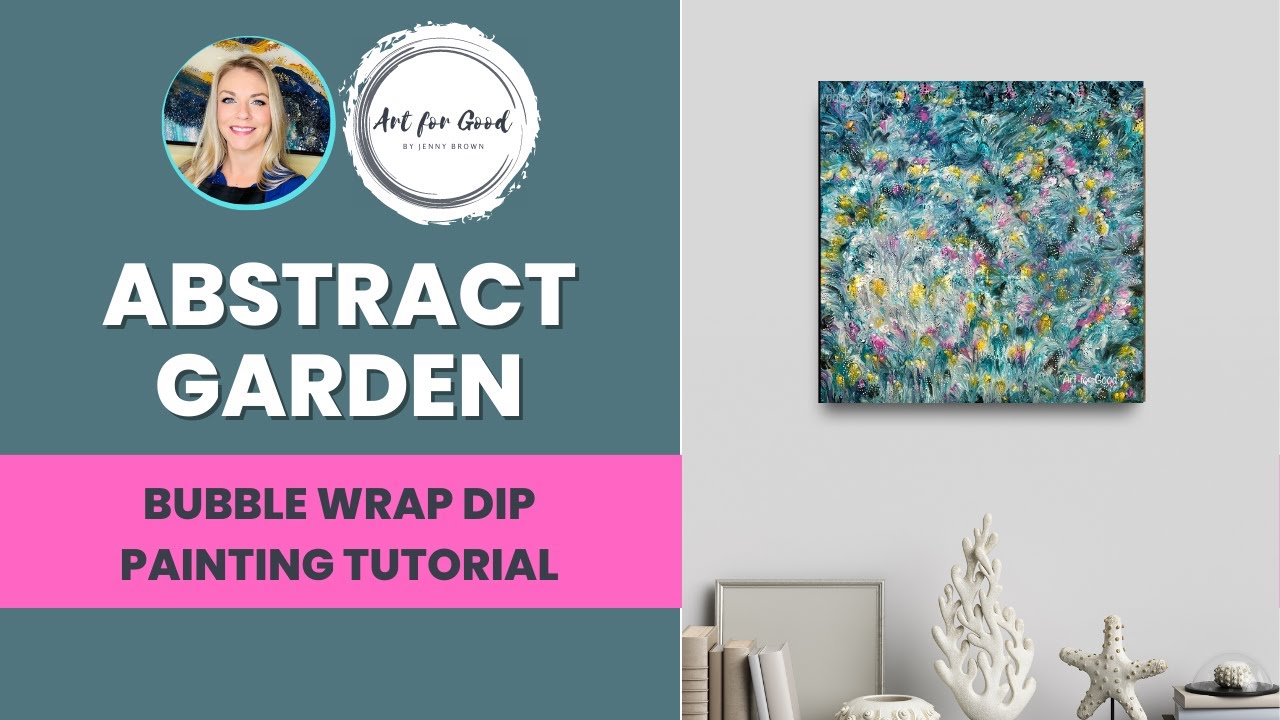 How to Create Beautiful Abstract Garden Art - Acrylic Paint and Bubble Wrap DIY Art Tutorial