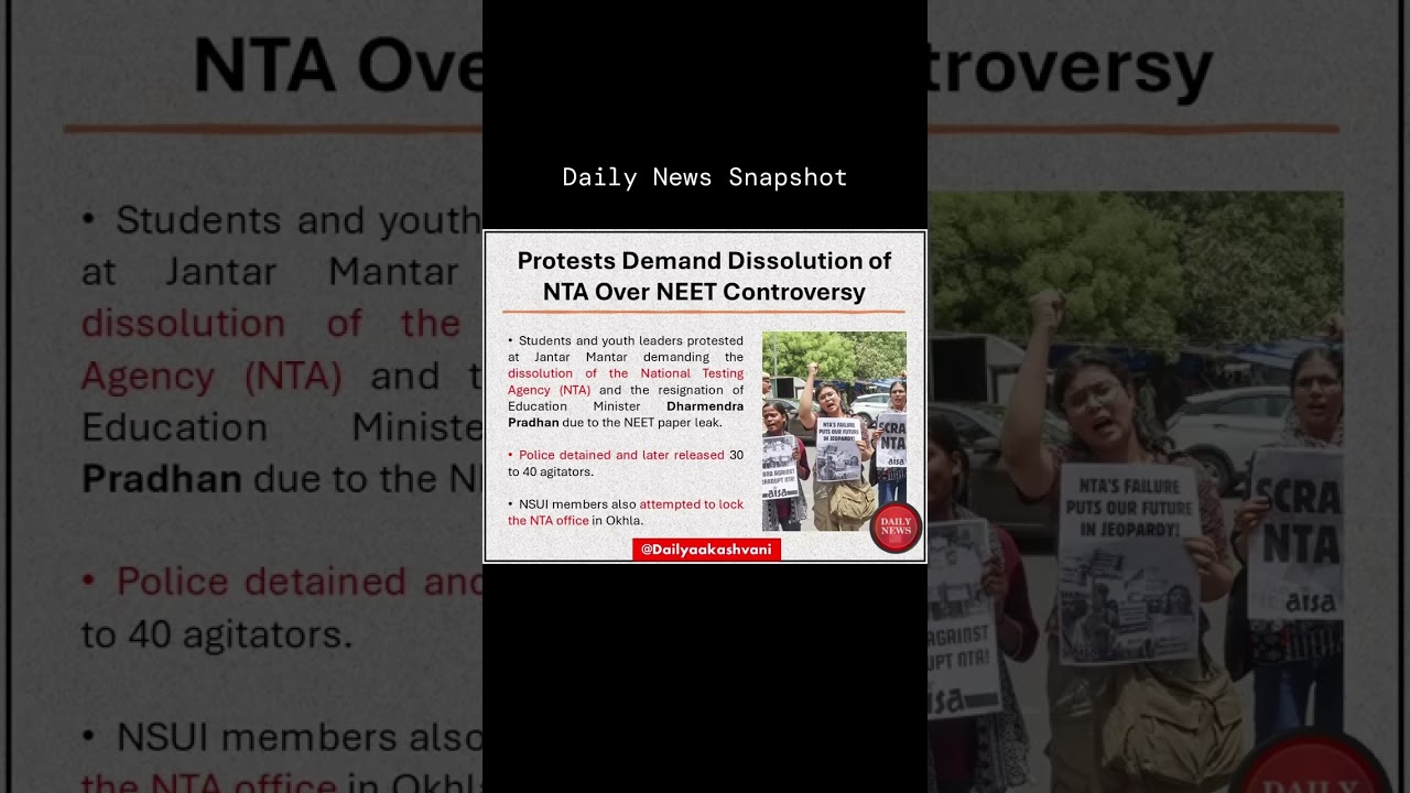Protests Demand Dissolution of NTA Over NEET Controversy #NEETProtest #DissolveNTA