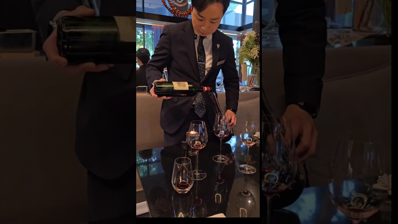Opening a bottle of  Chateau Lafite Rothschild &ndash; would you love to taste this wine?🤩🎥@dining_kr