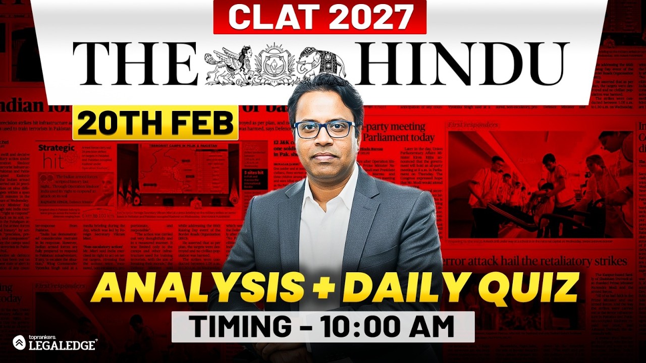 CLAT 2027 Preparation | The Hindu Analysis | Daily Current Affairs | Pankaj Sir | LegalEdge