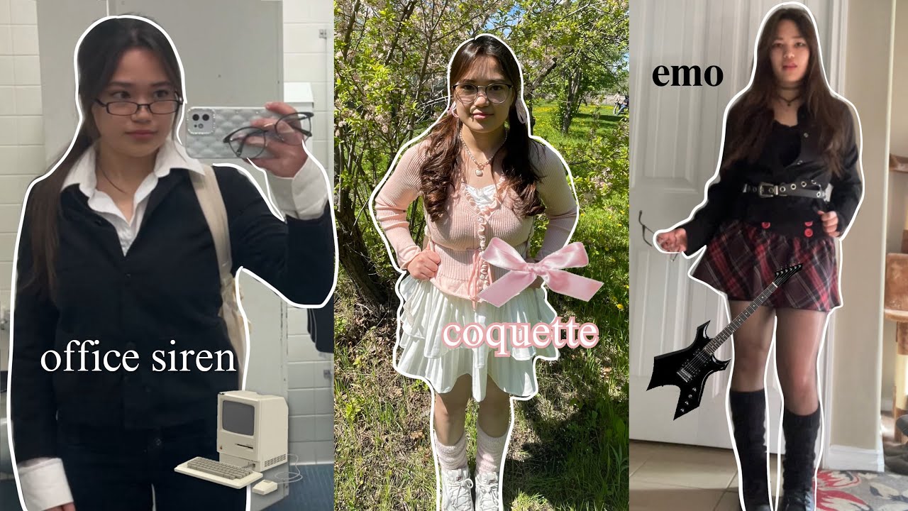 Dressing as DIFFERENT AESTHETICS for a WEEK... ♡⛅️ what I wear to school + outfit inspo