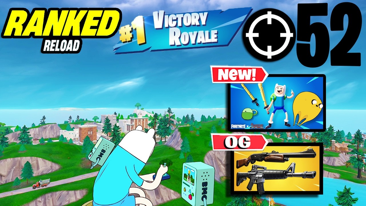 Intense Ranked Reload Solo Squads | 52 Eliminations With Finn The Human In Fortnite!
