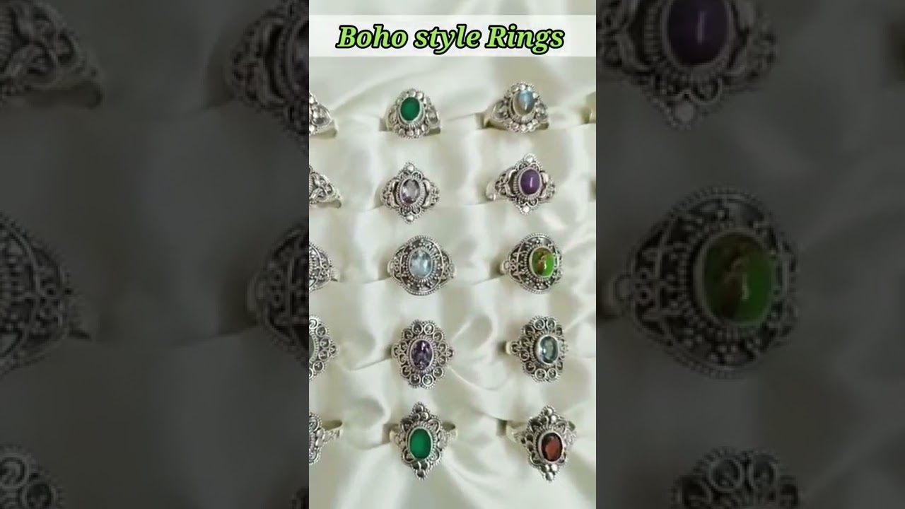 Beautiful Boho Rings💍 #gemstone #youtubeshorts #bohostyle #wholesalejewelry #crystals #handcrafted