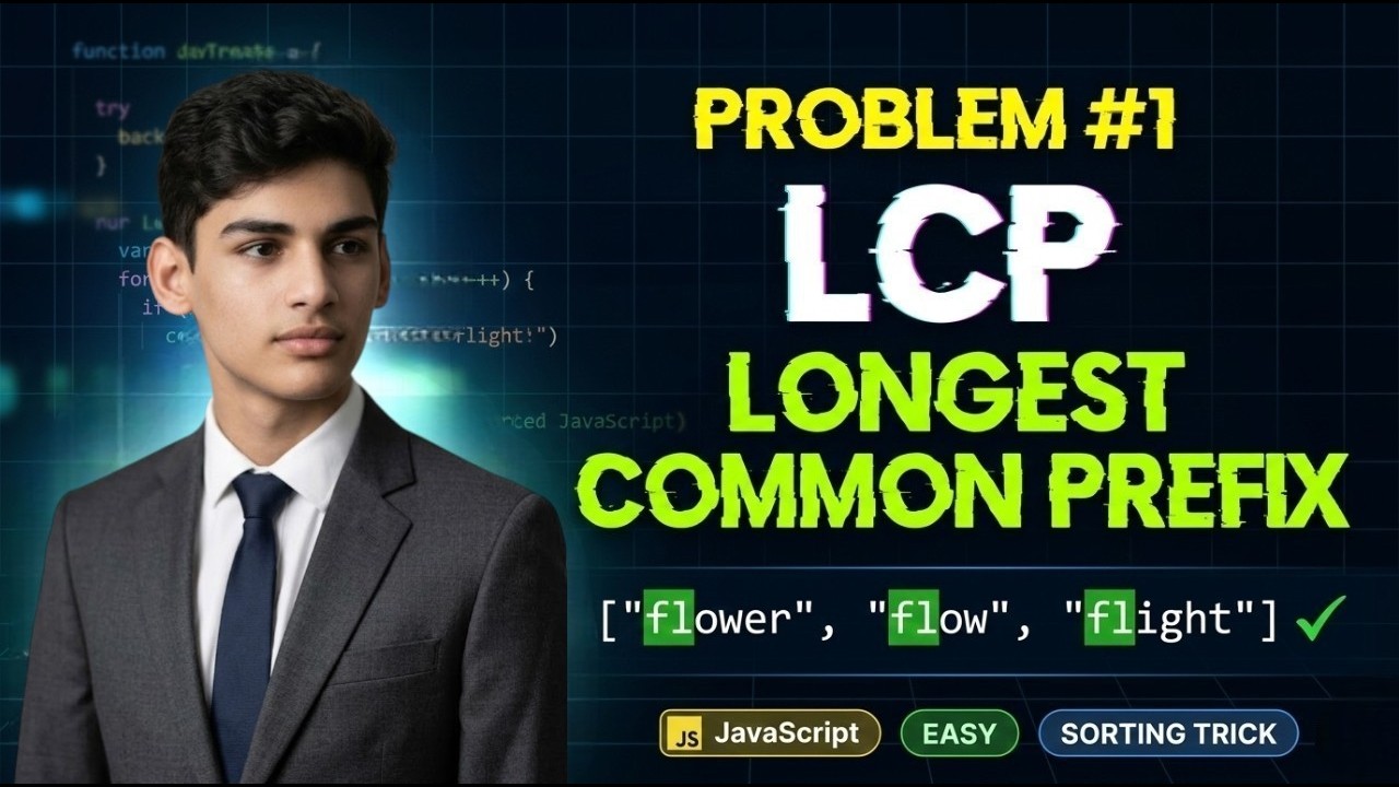 Longest Common Prefix Problem - LeetCode 21 | Coding Interview Tutorial JavaScript