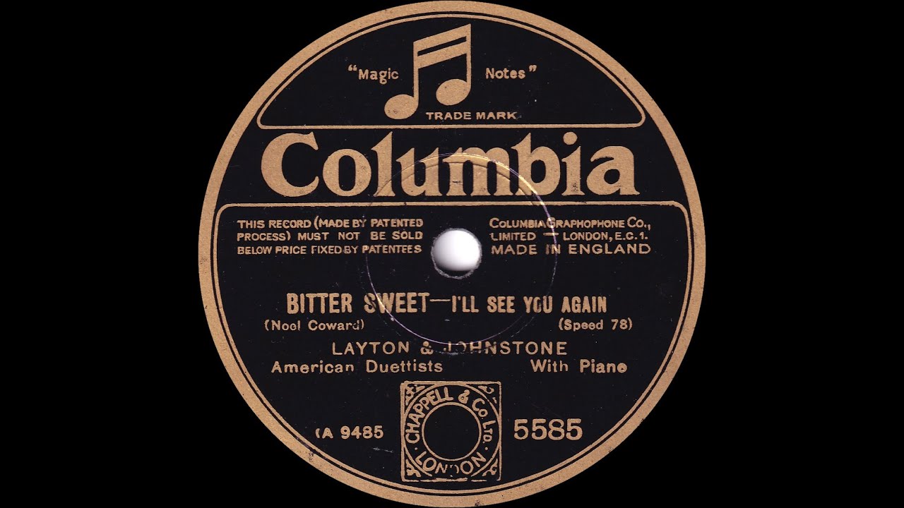 Layton And Johnstone - Bitter Sweet (I'll See You Again)